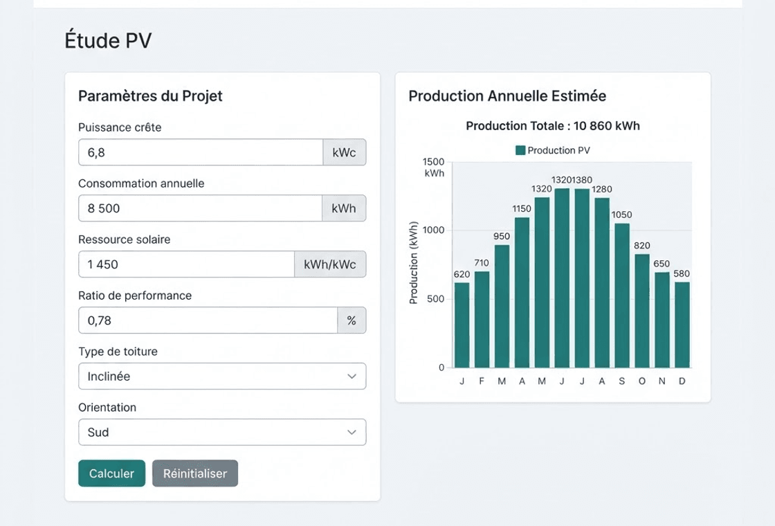 Aperçu du module Étude PV de PVOS Pro